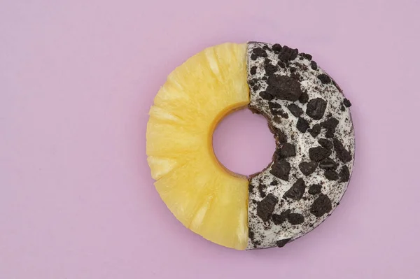 Canned Sliced Pineapple Fruit Donut Sprinkles — Foto Stock