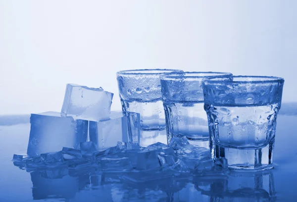Ice and three glass photo — Stock Photo, Image