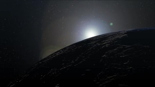 Terra Planeta Animação Espaço Zoom Fiação Vista Mudança Escuro Noite — Vídeo de Stock