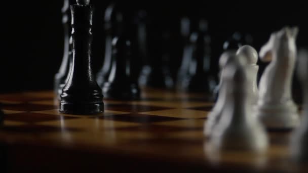 Chess Board Peões Perto Vídeo Full — Vídeo de Stock