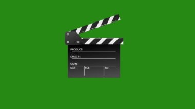 Canlandırılmış açık film bellekleme tahtası Simgesi Krom anahtar ve gri arkaplan 4K üzerinde izole edilmiş