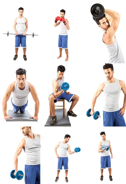 Fitness collage — Stockfoto