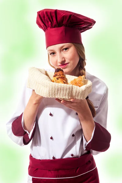 Mujer rubia atractiva chef —  Fotos de Stock