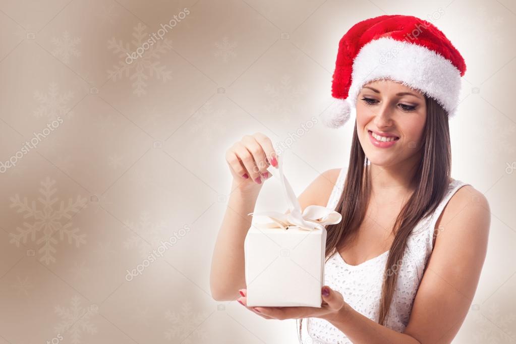 Woman with christmas gift