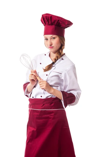 Приваблива жіноча шеф-кухаря — стокове фото
