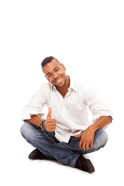 Sorridente uomo afro americano - isolato — Foto Stock