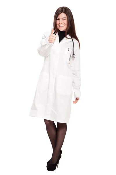 Brunette Doctor with message board — Stock Photo, Image