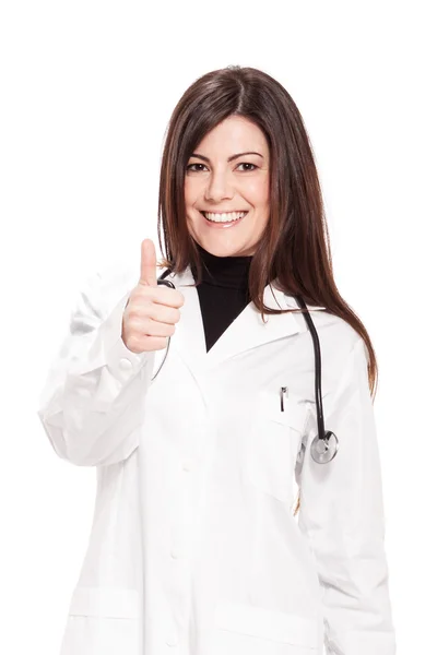 Brunette Doctor with message board — Stock Photo, Image