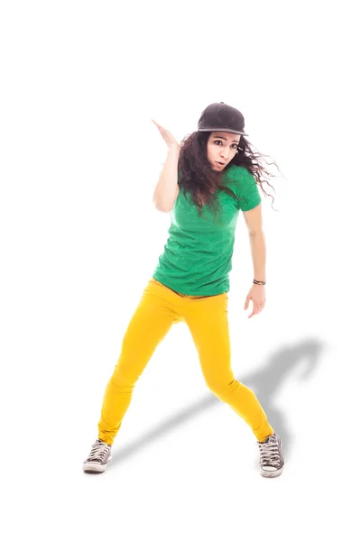 Танцовщица хип-хопа - изолированная — стоковое фото