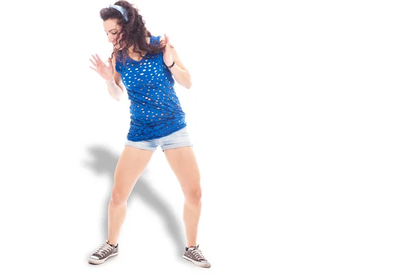 Vrouwelijke hip hop danser - geïsoleerd — Stockfoto