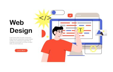 Web tasarım şablonu vektör çizimi