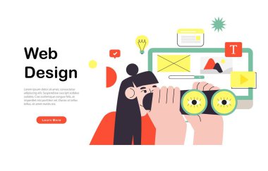 Web tasarım şablonu vektör çizimi