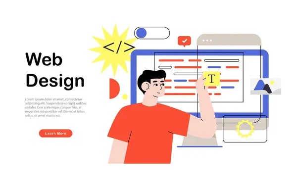 Modelo Web Design Ilustração Vetorial — Vetor de Stock