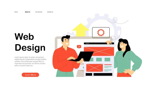 Web Designe Modelo Ilustração Vetorial — Vetor de Stock