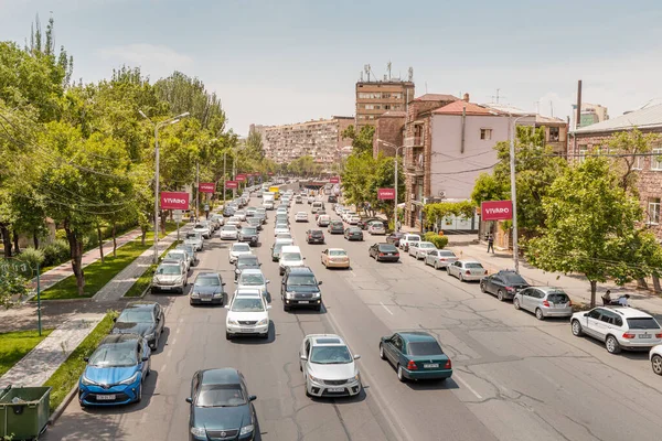 Mai 2021 Jerewan Armenien Stau Auf Der Viel Befahrenen Straße — Stockfoto