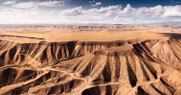 Vista Aérea Mesa Cume Coberta Plana Montanhas Com Encostas Íngremes — Fotografia de Stock