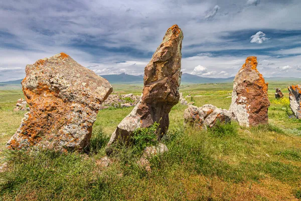 Carahunge Vagy Örmény Stonehenge Egy Ősi Megalitikus Komplexum Amely Csillagászati — Stock Fotó