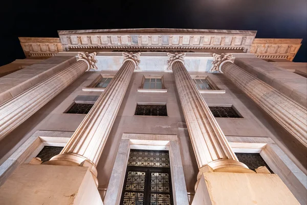 National Bank Greece Built Traditional Hellenic Style Majestic Columns Caption — Stock Photo, Image