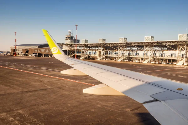 Octubre 2021 Thessaloniki Grecia Macedonia Airport Terminal Desde Avión Una — Foto de Stock