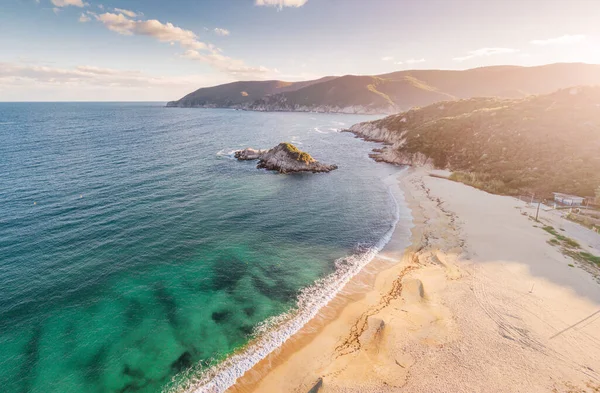 Aerial Seascape Como Fondo Vacacional Turístico Puntos Viaje Relajación Halkidiki — Foto de Stock