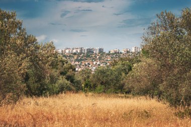 Antalya 'nın Varsak ilçesi, yeşil akciğerli şehir parkı manzaralı. Çevre ve mahalle