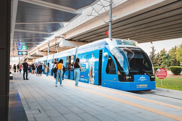 Mei 2022 Antalya Turkiye Elektrische Eco Tram Aan Boord Van — Stockfoto