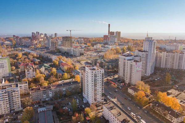 Οκτωβρίου 2021 Ufa Ρωσία Περιοχή Της Πόλης Οικοδομικά Τετράγωνα Κατοικιών — Φωτογραφία Αρχείου