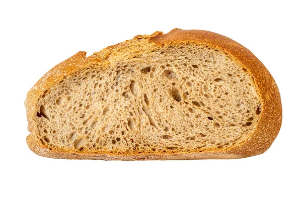 One Slice Cutted Grain Bread Bran Dietary Fiber Isolated White — Zdjęcie stockowe