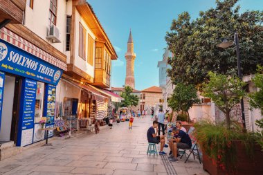 21 June 2022, Antalya, Turkey: Crowd of tourist walking in Antalya old town - Kaleici. High season and holiday vacation