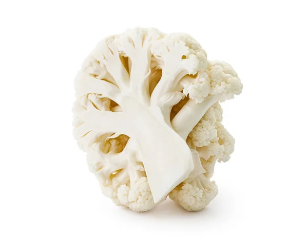 Cutted Half Cauliflower Cabbage Vegetable Isolated White Background Superfoods Diet — Stockfoto