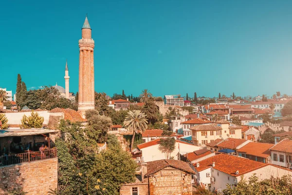 Yivli Flute Minaret Mosque Religious Symbol Travel Landmark Antalya Resort — Stockfoto