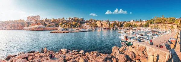 June 2022 Antalya Turkey Panoramic View Picturesque Bay Marina Port — Φωτογραφία Αρχείου