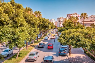 23 June 2022, Antalya, Turkey: Urban transport road artery - expressway and busy crossroads among residential building blocks