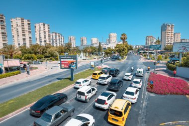 23 June 2022, Antalya, Turkey: Urban transport road artery - expressway and busy crossroads among residential building blocks