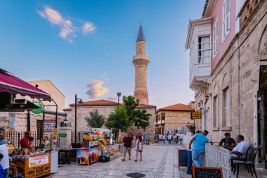 21 June 2022, Antalya, Turkey: Crowd of tourist walking in Antalya old town - Kaleici. High season and holiday vacation