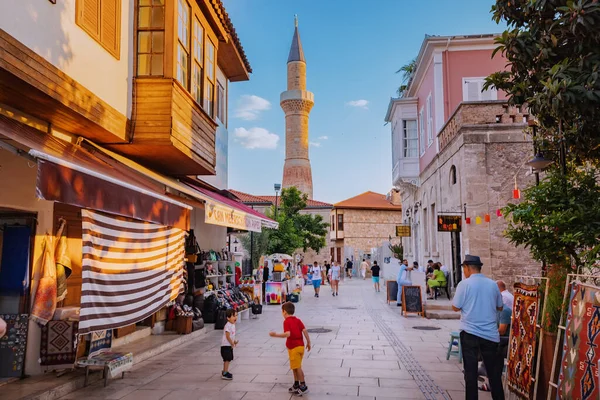 June 2022 Antalya Turkey Crowd Tourist Walking Antalya Old Town — Stockfoto