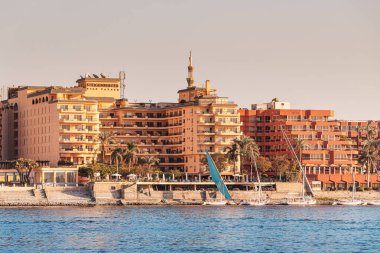 11 January 2022, Luxor, Egypt: Luxury Steigenberger Nile Palace hotel at the bank of river