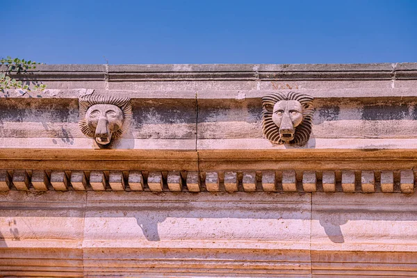 Close Details Famous Gate Hadrian Arch Antalya Travel Landmarks Restoration — Stock fotografie