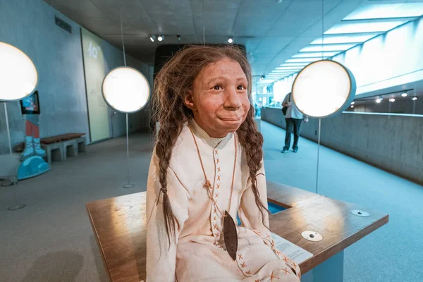 Juli 2022 Neandertalsmuseet Tyskland Vaxflicka Till Mänsklig Förfader Från Stenåldern — Stockfoto