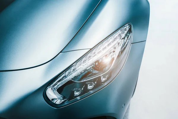 Close Detailed View Headlights Luxury Car Garage Halogen Xenon Headlamp — Stock Photo, Image