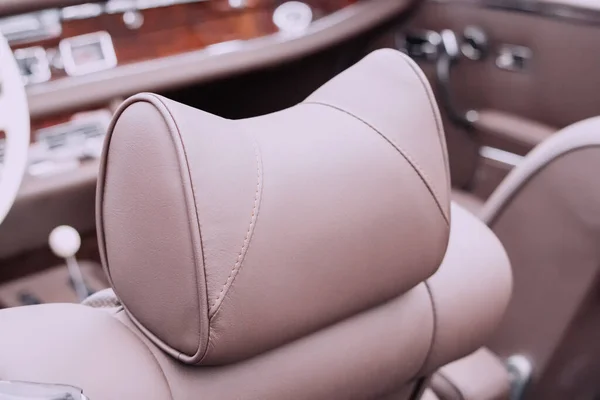 Upholstery Seats Car Interior Leather Neat Stitches — Stock Photo, Image