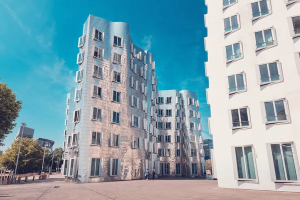 July 2022 Dusseldorf Germany Gehry Bauten Zollhof Unusual Modern Architecture — Stock Photo, Image