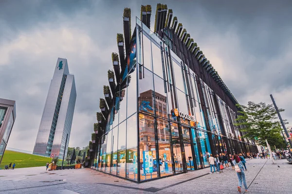 Temmuz 2022 Düsseldorf Almanya Bogen Nin Ünlü Mimari Binası Şehir — Stok fotoğraf