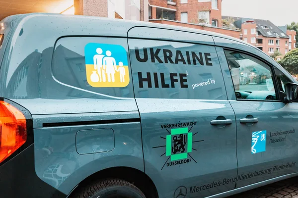 Juli 2022 Düsseldorf Tyskland Bil För Humanitärt Bistånd Till Ukrainska — Stockfoto