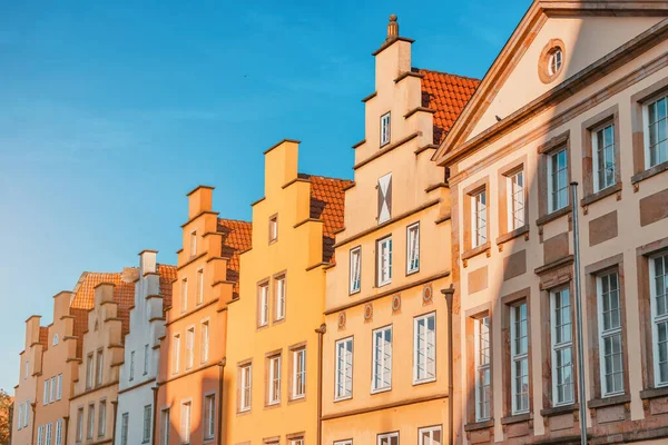 July 2022 Osnabruck Germany Perspective View Row Historical Colorful Buildings — Stock Photo, Image