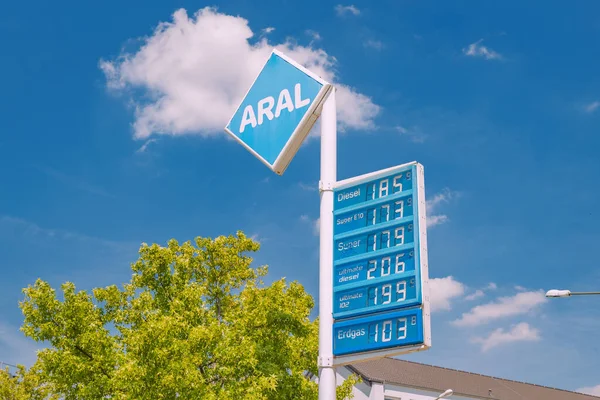 Ιουλίου 2022 Osnabruck Γερμανία Πρατήριο Καυσίμων Aral Τιμές Και Κόστος — Φωτογραφία Αρχείου