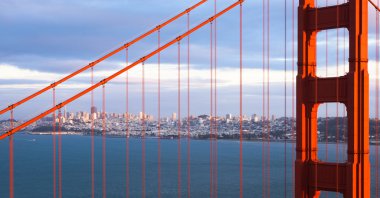 San Francisco through the Bridge clipart