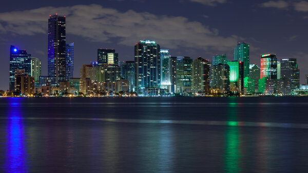 Miami Skyscrapers at Night