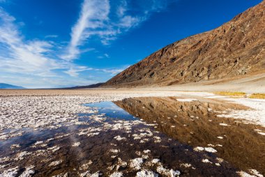 Badwater gölet yansımaları ile