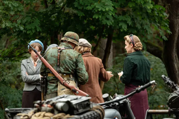 Hel Pommern Polen August 2021 Historischer Wiederaufbau Zweiter Weltkrieg Frankreich — Stockfoto